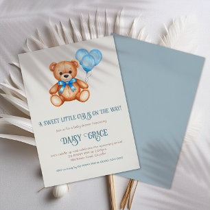 Sweet Little Cub Teddy Bear Baby Shower Invitation
