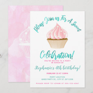 Sweet Little Cupcake Birthday Invitation