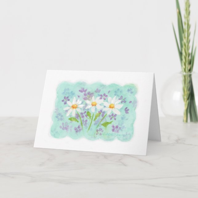 Sweet Little Daisies Blank Greeting Card (Front)