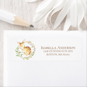 Sweet Little Deer Baby Shower Address Label