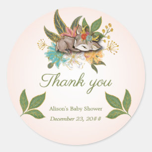 Sweet Little Deer Magic Forest Woodland Animals Classic Round Sticker