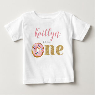 Sweet Little Doughnut Girls 1st Birthday Baby T-Shirt