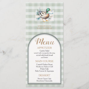 Sweet Little Duckling Mallard Gingham Baby Shower Menu