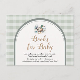 Sweet Little Duckling Mallard Gingham Baby Shower Postcard