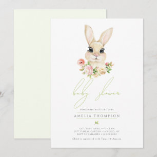 Sweet Little Easter Bunny Baby Shower Invitation