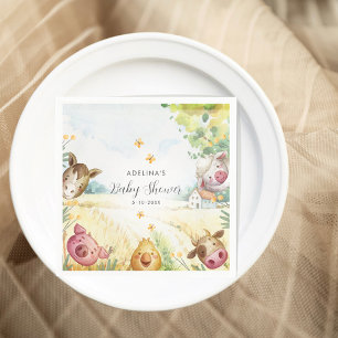 Sweet Little Farm Baby Shower Napkin