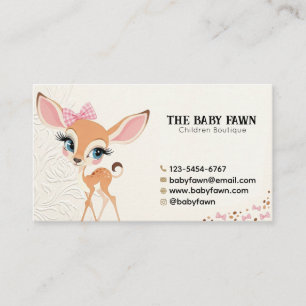 Sweet Little Fawn with a Pink Bow Business Card