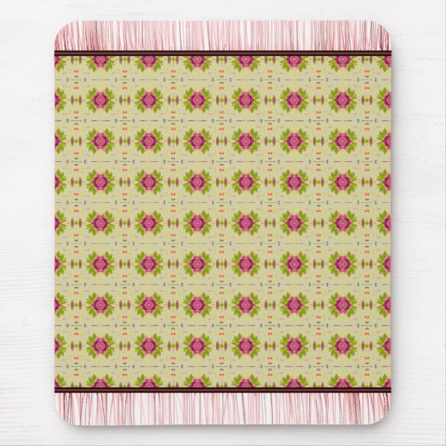 Sweet Little Flowered Rug Style Mouse Mat (Front)