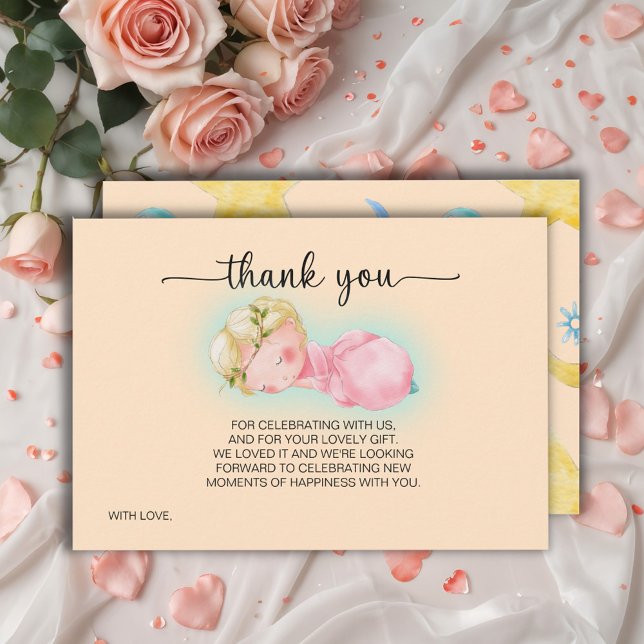 Sweet Little Girl Baby Shower Thank You Card (Creator Uploaded)