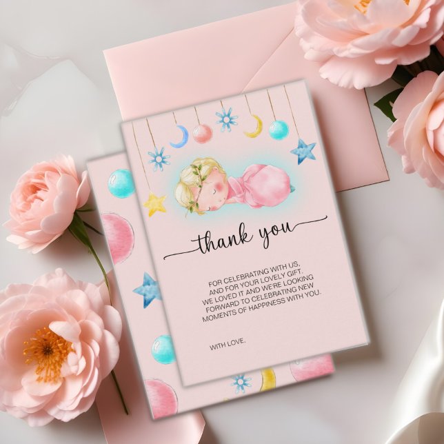 Sweet Little Girl Baby Shower Thank You Card (Creator Uploaded)