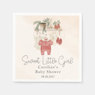 Sweet Little Girl Boho Clothes Baby Shower Napkin