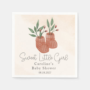 Sweet Little Girl Boho Clothes Baby Shower Napkin
