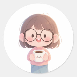 👧 Sweet Little Girl Classic Round Sticker