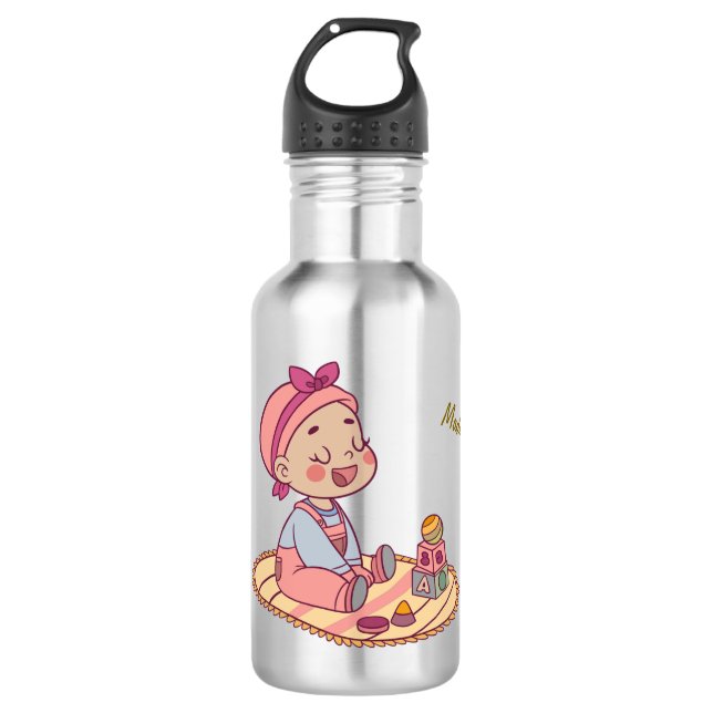 Sweet little girl Happy Birthday 532 Ml Water Bottle (Front)