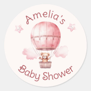 Sweet Little Girl on the Way Baby Shower Classic Round Sticker