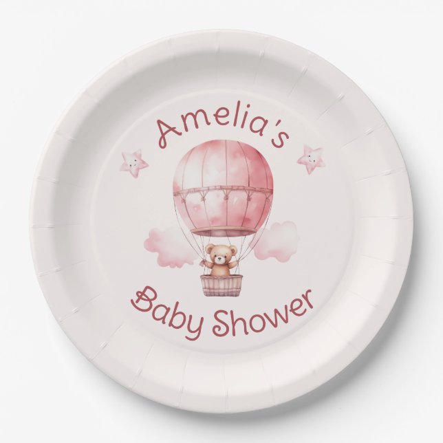 Sweet Little Girl on the Way Baby Shower Paper Plate (Front)