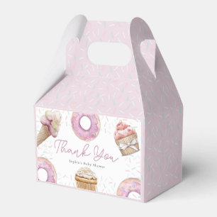 Sweet Little Girl Pink Cupcake & Doughnut Baby Sho Favour Box