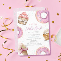 Sweet Little Girl Pink Cupcake & Doughnut Baby Sho
