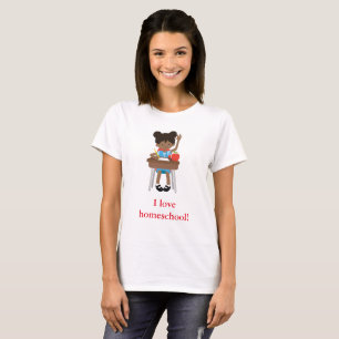 Sweet little girl says I love homeschool T-Shirt
