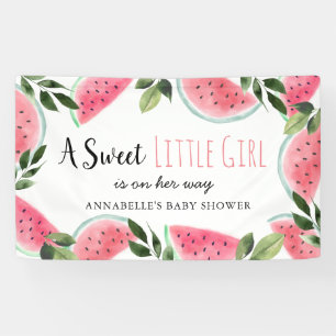 Sweet Little Girl Watermelon Baby Shower Banner