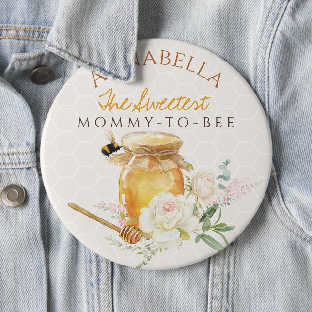Sweet Little Honey Baby Shower 6 Cm Round Badge (In Situ)