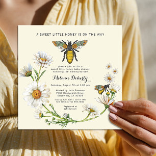 Sweet Little Honey Baby Shower Bee Floral Invitation