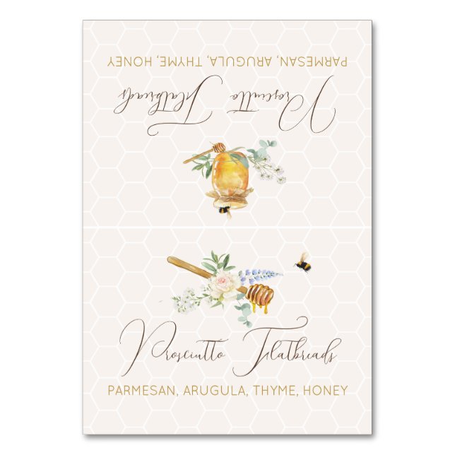 Sweet Little Honey Baby Shower Food Label Card (Front)