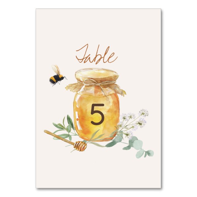 Sweet Little Honey Baby Shower Mummy to Bee Table Number (Front)