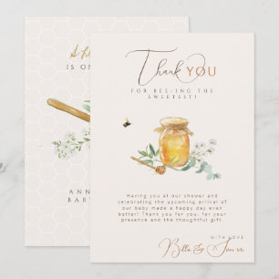 Sweet Little Honey Baby Shower Thank You Card