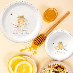 Sweet Little Honey Baby Shower Welcome Sign Paper Plate