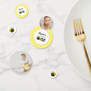 Sweet Little Honey Bee 1st Birthday Party Photo Confetti