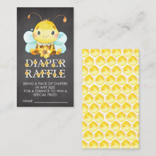 Sweet Little Honey Bee Baby Diaper Raffle Ticket   Enclosure Card