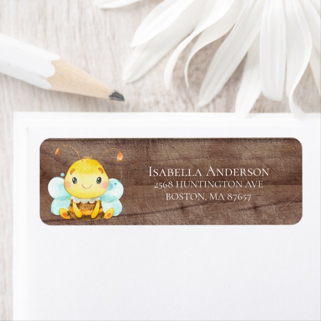 Sweet Little Honey Bee Baby Shower Address Label (Insitu)