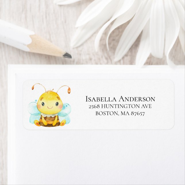 Sweet Little Honey Bee Baby Shower Address Label (Insitu)