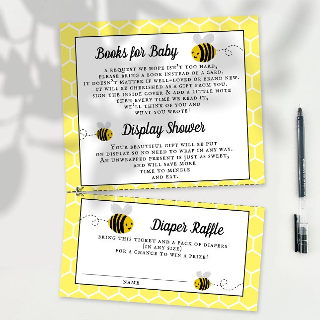 Sweet Little Honey Bee Baby Shower Detail Enclosure Card (Creator Uploaded)