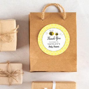 Sweet Little Honey Bee Baby Shower Favour Thank Yo Classic Round Sticker
