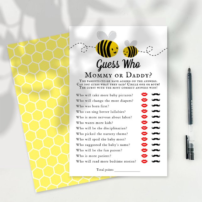 Sweet Little Honey Bee Baby Shower Guess Who Game (Creator Uploaded)