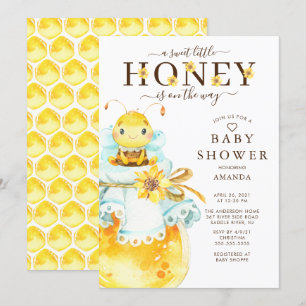 Sweet Little Honey Bee Baby Shower Invitation