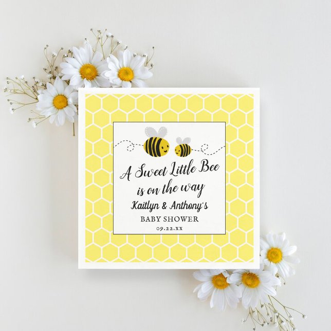 Sweet Little Honey Bee Baby Shower Napkin (Creator Uploaded)