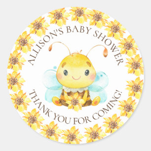 Sweet Little Honey Bee Baby Shower Thank You  Clas Classic Round Sticker