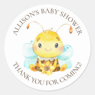 Sweet Little Honey Bee Baby Shower Thank You  Classic Round Sticker