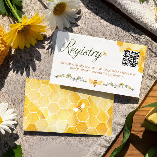 Sweet Little Honey Bee Is On The Way Gift Registry Enclosure Card