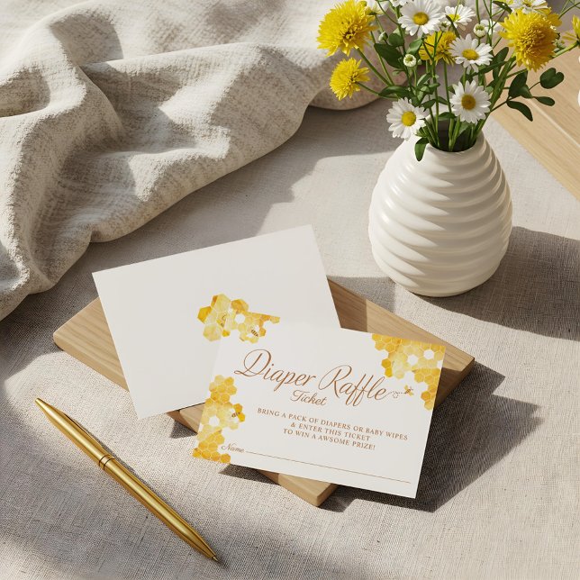 Sweet Little Honey On The Way Diaper Raffle Ticket Enclosure Card (Sweet Little Honey On The Way Diaper Raffle Ticket Enclosure Card)
