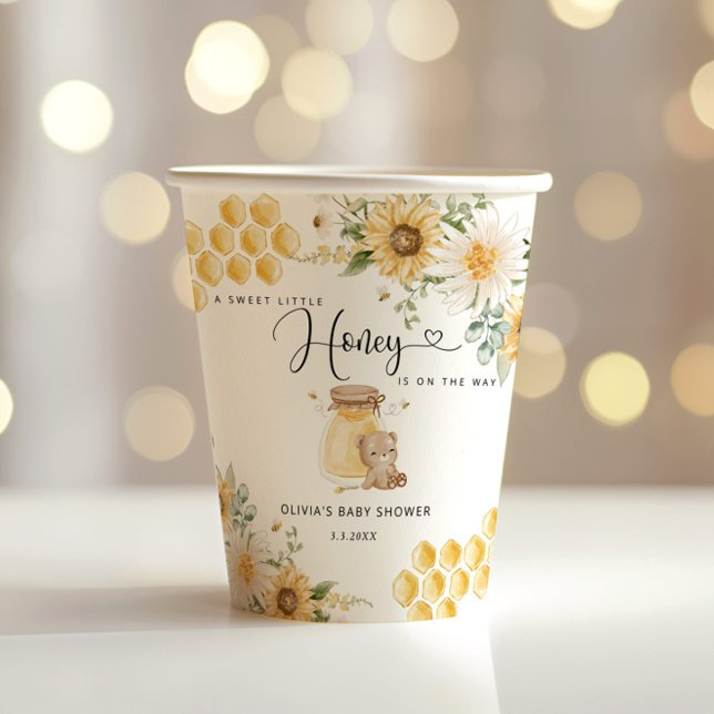 Sweet little honey sunflower baby shower paper cups (Creator Uploaded)