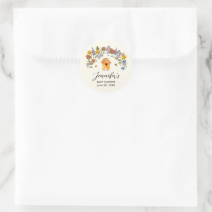 Sweet Little Honey Vintage Flowery Baby Shower  Classic Round Sticker