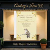 Sweet Little Hummingbird Floral Garden Baby Shower