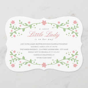 Sweet Little Lady Baby Shower Invitation
