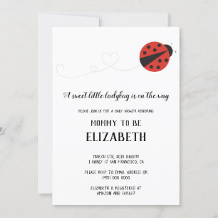 Sweet little ladybug baby shower invitation