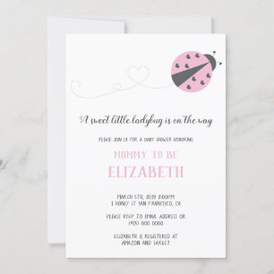 Sweet little ladybug baby shower invitation