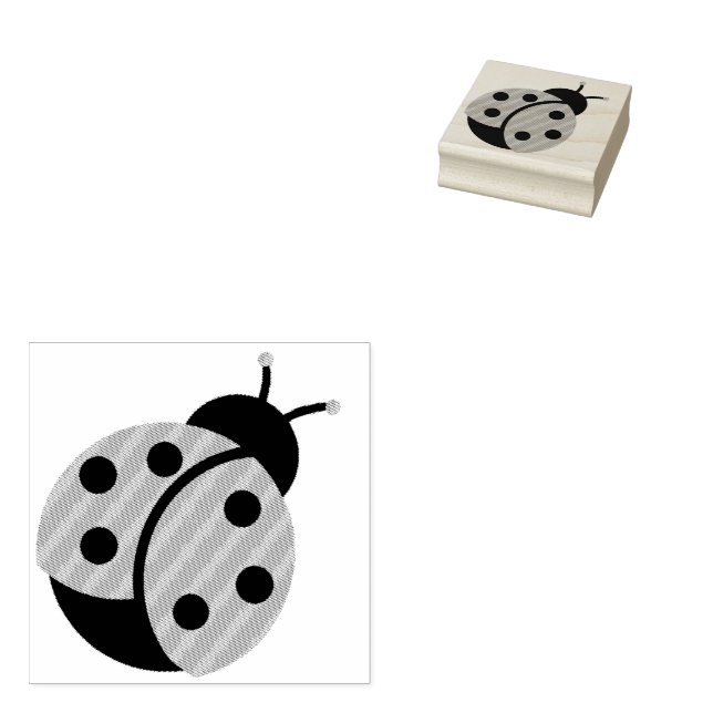 Sweet Little Ladybug Rubber Stamp (Stamped)